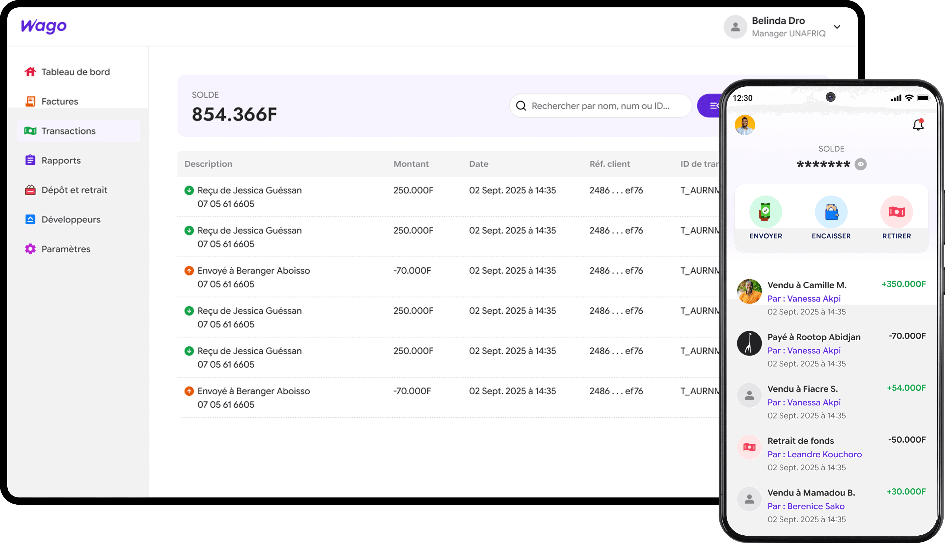 Wago Business Dashboard